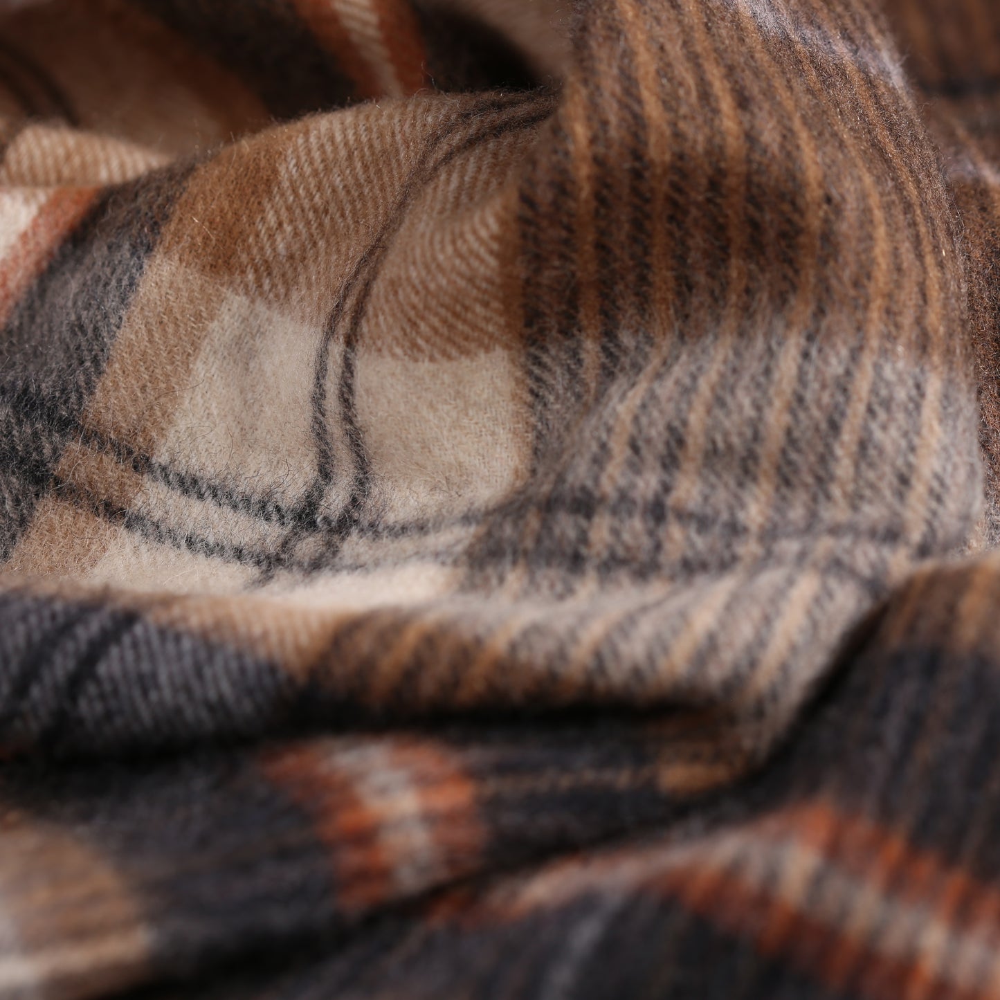 Patchwork Tartan 100% Lambswool Stole Blanket Scarf | Beige