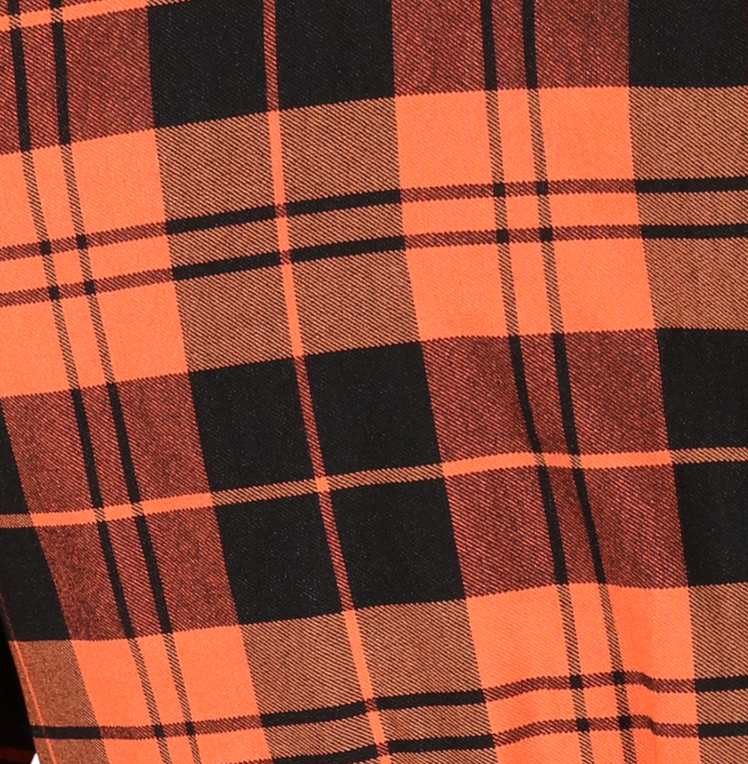 Plus-Size-Orange-Tartan-Checked-Vintage-Dress