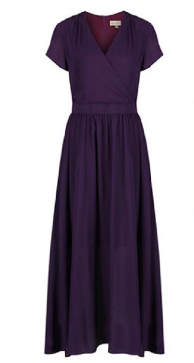 Lindy Bop 'Aisling' Dark Purple Vintage Style Maxi Dress
