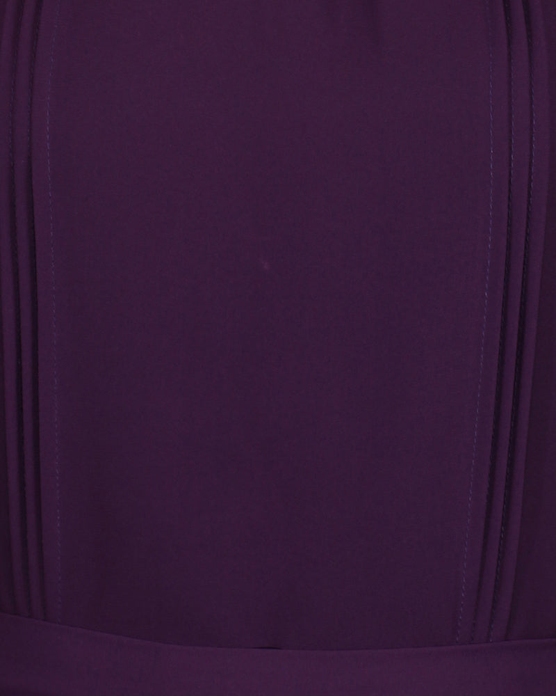 Lindy Bop 'Bretta' Dark Purple Fig Chiffon Vintage 1940s Tea Day Dress