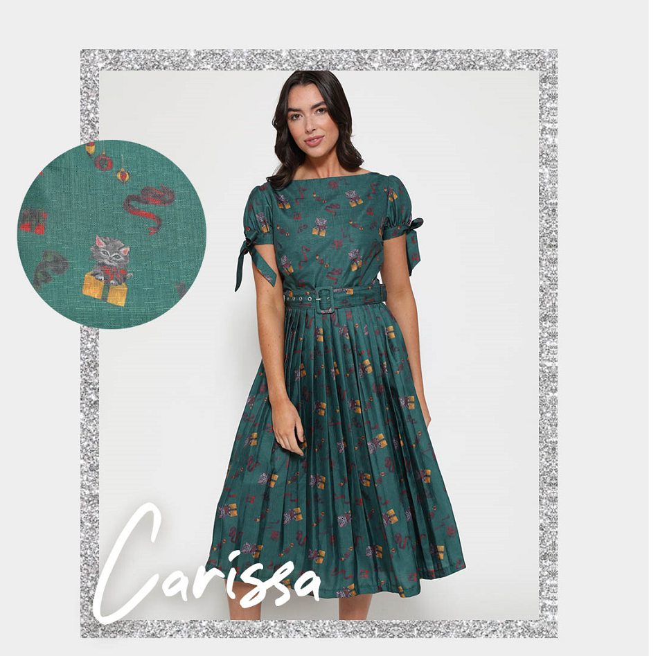 Lindy Bop 'Carissa' Vintage Kitten Print Midi Swing Dress