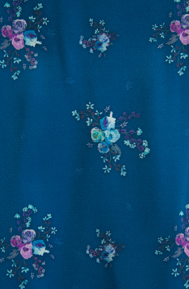 Lindy Bop 'Ivory' Teal Rose Print Vintage 1950s Garden Party Shirt Dress