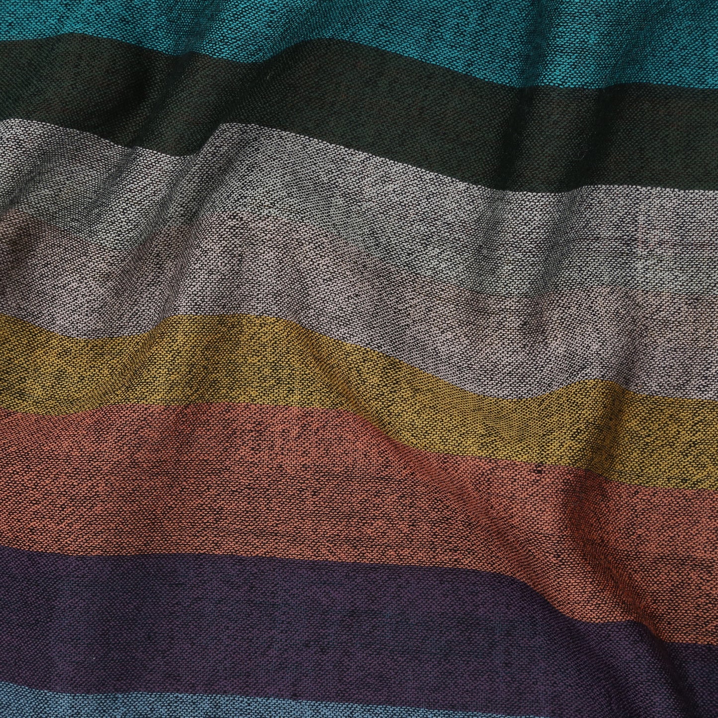 Lightweight 100% Lambswool Multicoloured Striped Long Scarf