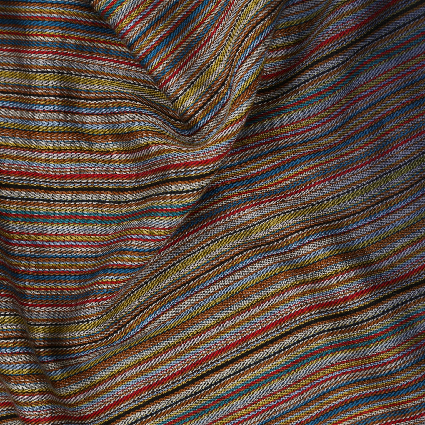 Multicoloured Degrade Striped Cotton / Silk / Wool Stole Scarf